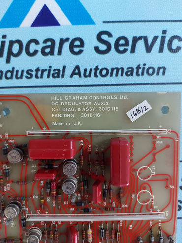 HILL GRAHAM CONTROLS 301D115 DC REGULATOR AUX.2 PCB CARD