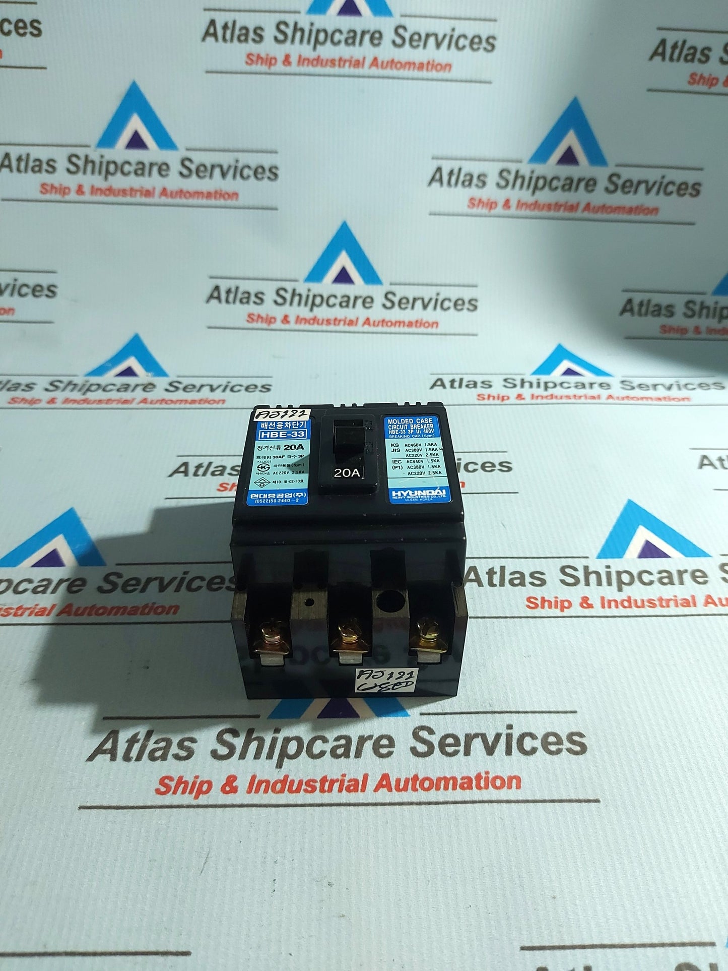 HYUNDAI HBE-33 MOLDED CASE CIRCUIT BREAKER 20A 3P 460V