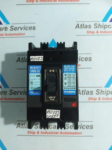 HYUNDAI HBS-33 3P MOLDED CASE CIRCUIT BREAKER 10A 660V