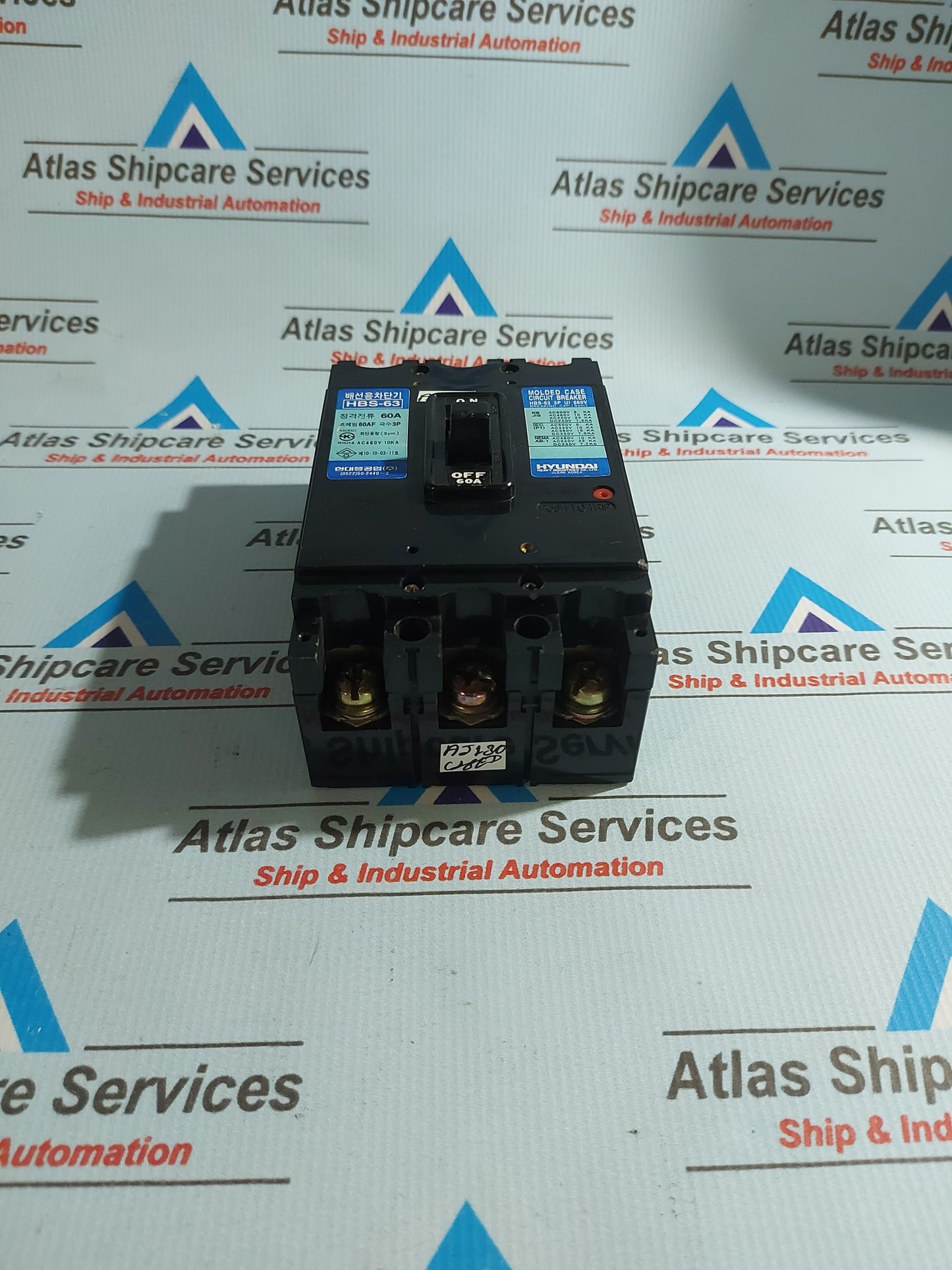 HYUNDAI HBS-63 3P MOLDED CASE CIRCUIT BREAKER 60A 660V