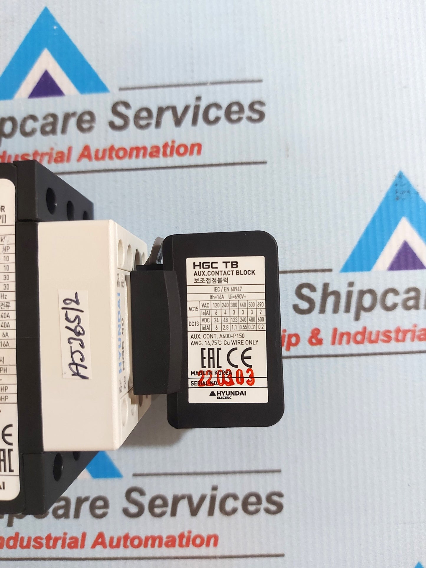 HYUNDAI HGC 40 MAGNETIC CONTACTOR WITH HGC TB 11 AUX.CONTACT BLOCK