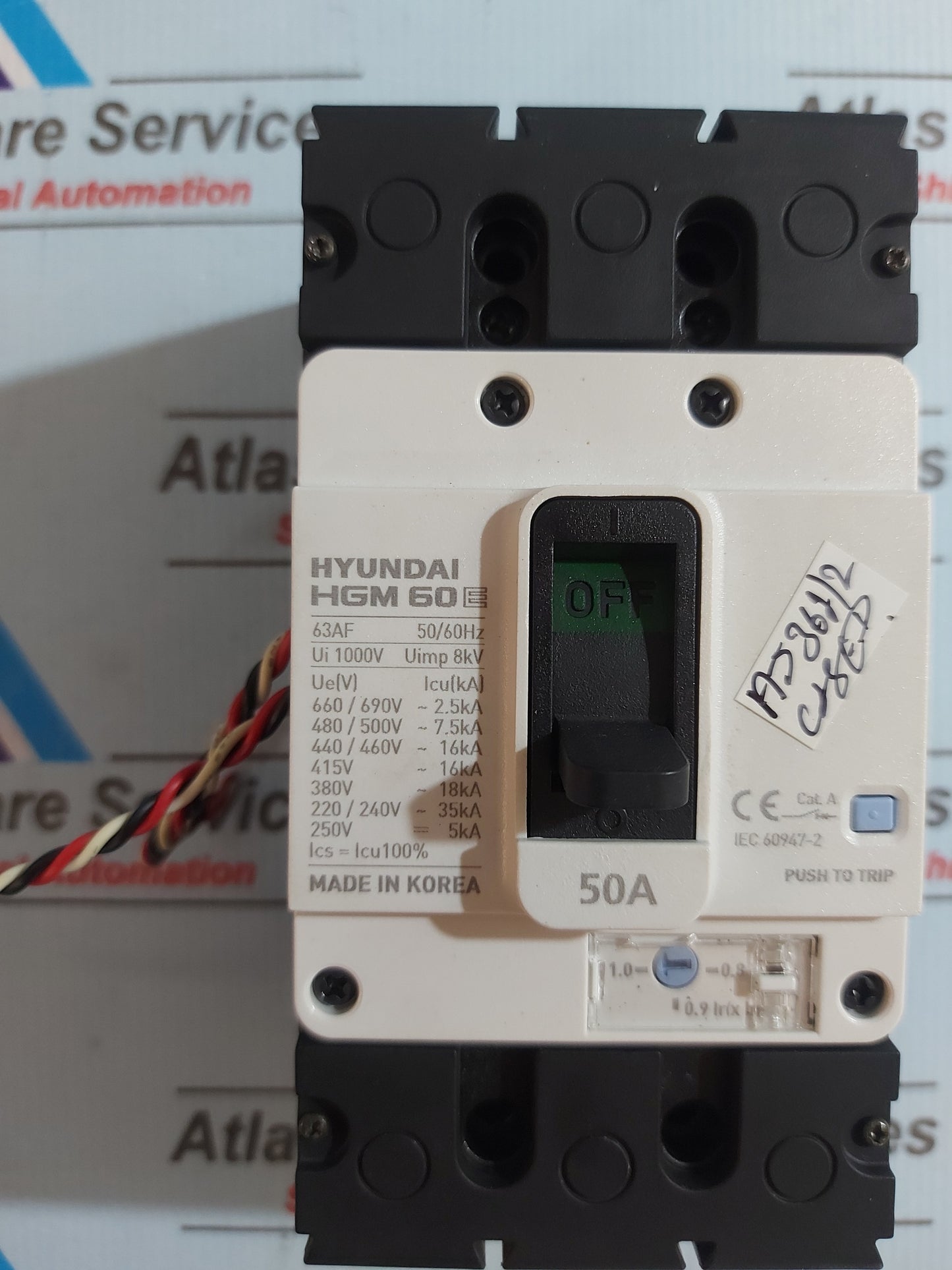 HYUNDAI HGM 60E MOLDED CASE CIRCUIT BREAKER 63AF 50/60Hz