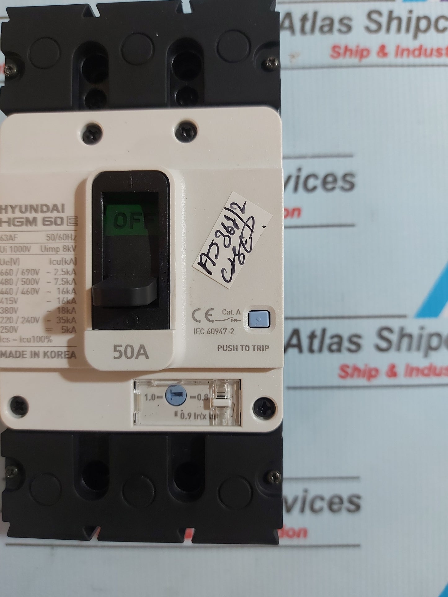 HYUNDAI HGM 60E MOLDED CASE CIRCUIT BREAKER 63AF 50/60Hz