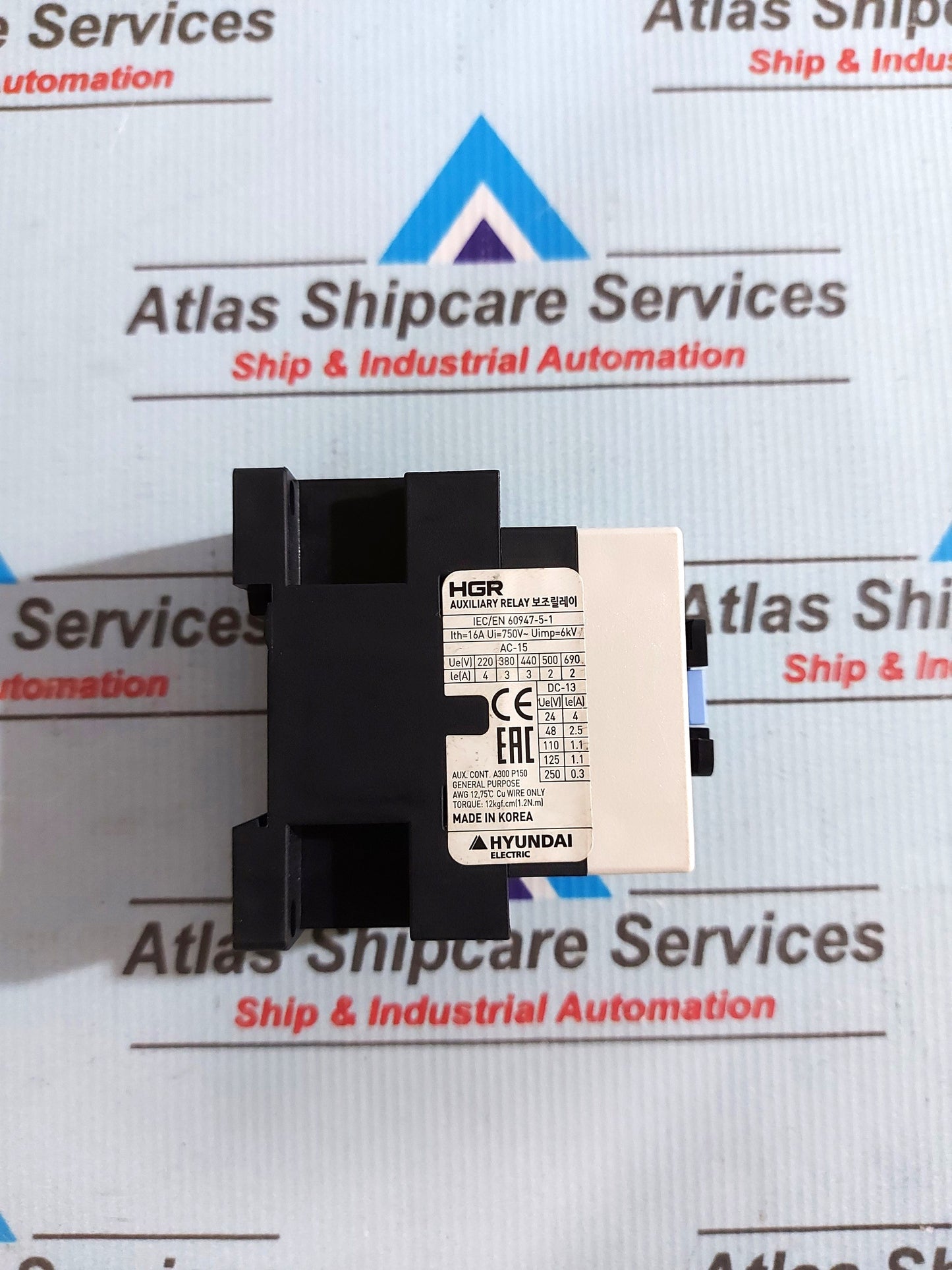 HYUNDAI HGR 31 AUXILIARY RELAY 16A 220V