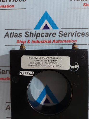 INSTRUMENT TRANSFORMERS 80025-551-02 CURRENT TRANSFORMER 400:1A 600V