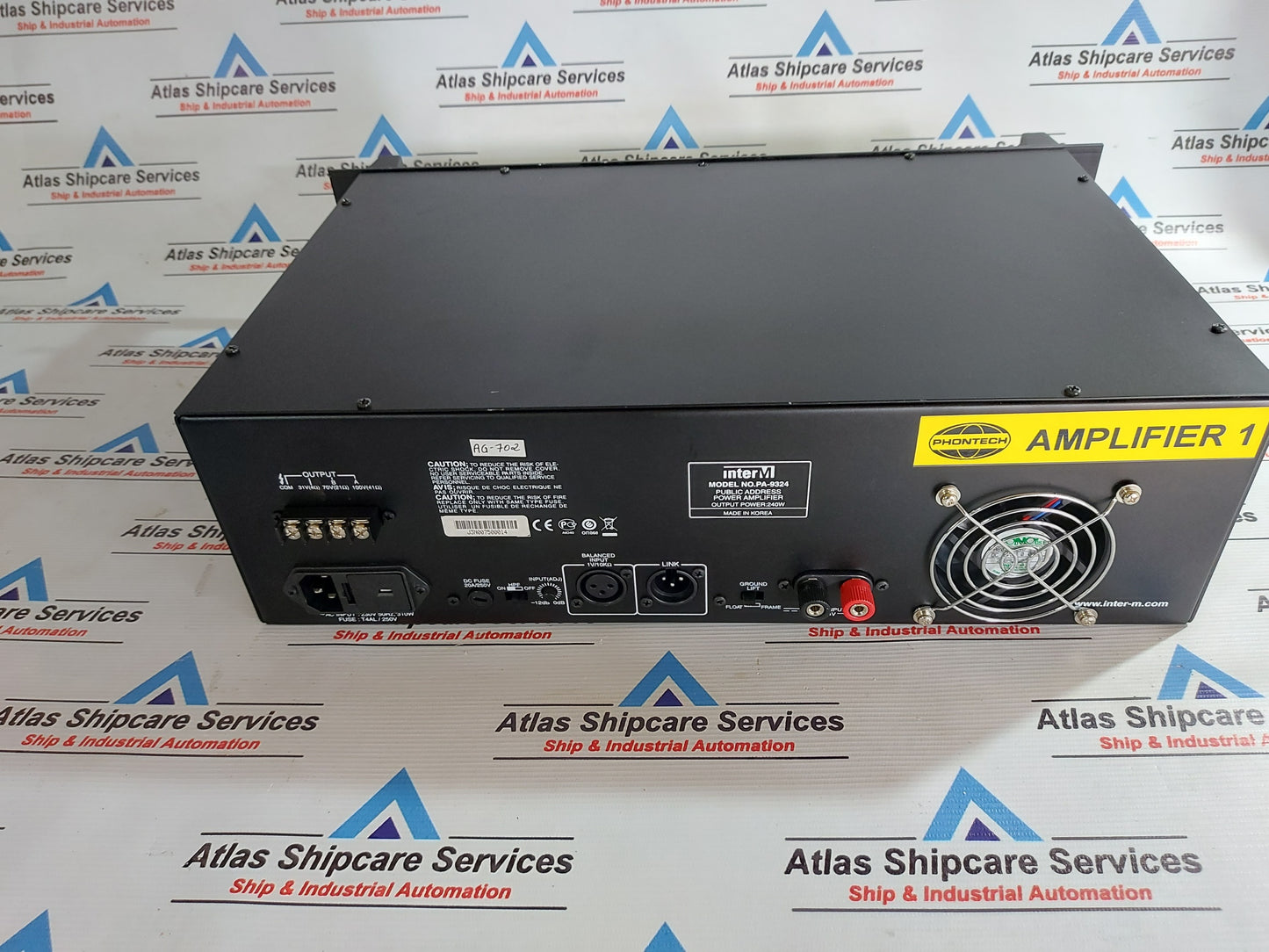 INTERM PA-9324 PUBLIC ADDRESS POWER AMPLIFIER AG702