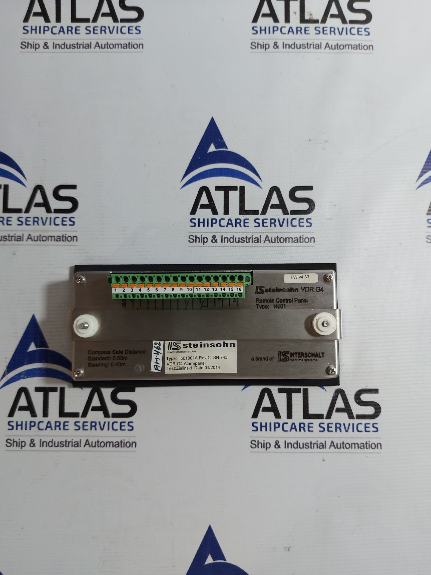 IS STEINSOHN VDR G4 REMOTE CONTROL PANEL H501001A ALARM PANEL