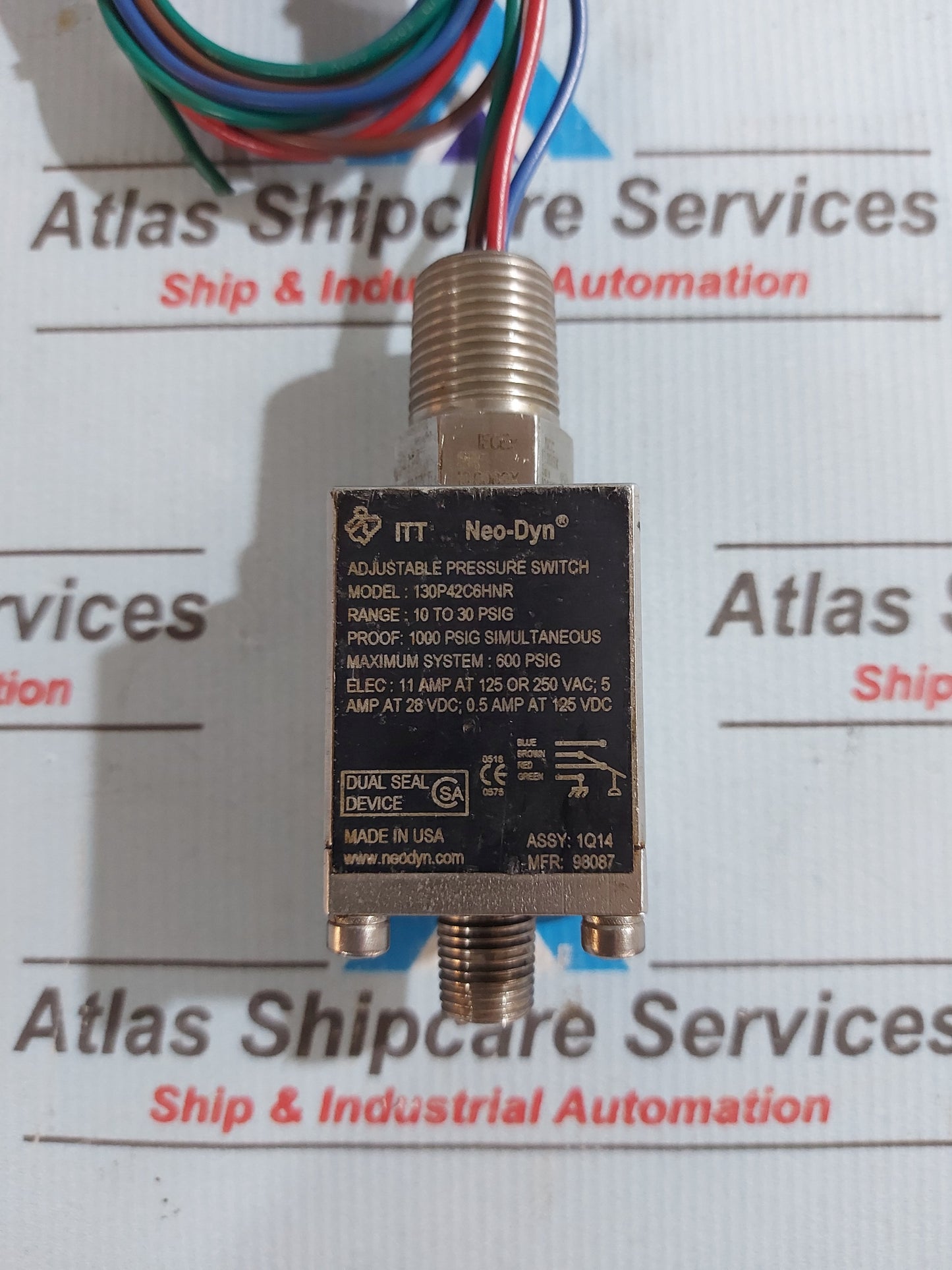 ITT NEO-DYN 130P42C6HNR ADJUSTABLE PRESSURE SWITCH 10-30 PSIG