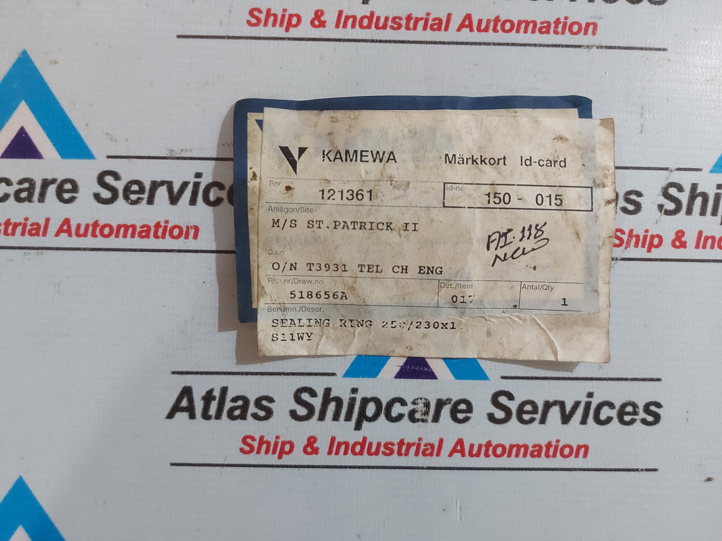 KAMEWA 150-015 SEALING RING 250/230x1 S11WY