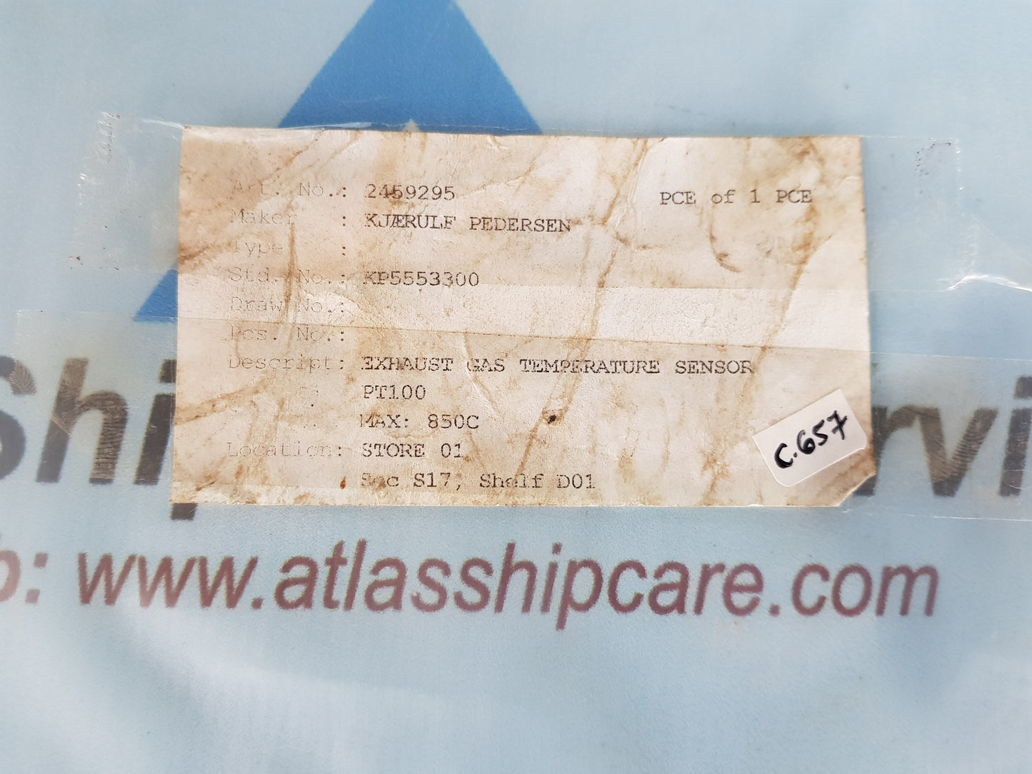 KJAERULF PEDERSEN 1XK RTD TEMPERATURE SENSOR