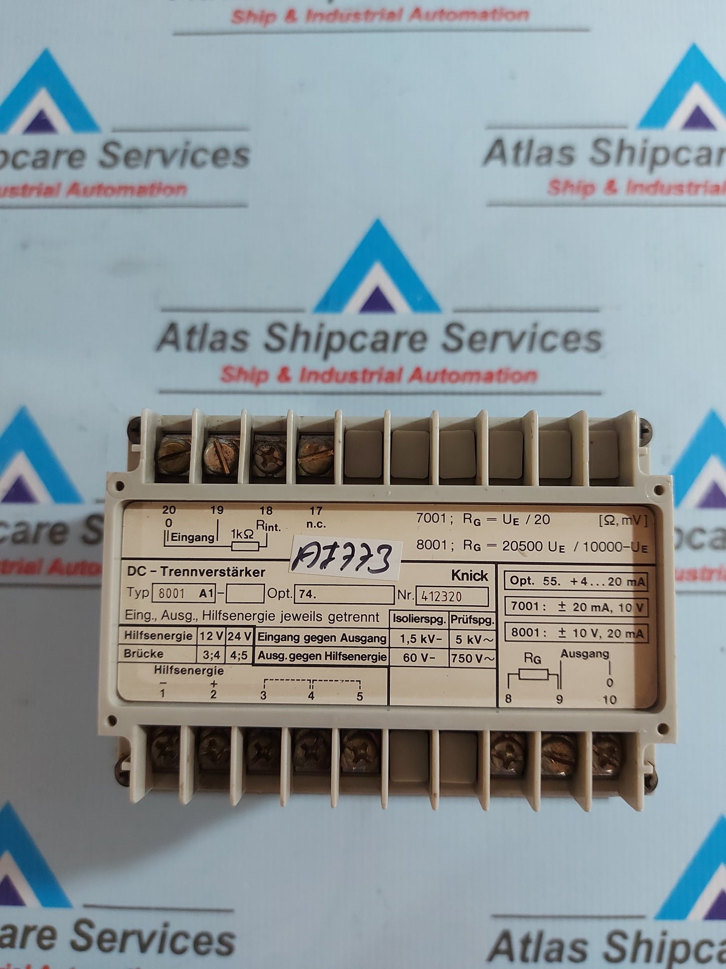 KNICK 8001 A1 DC SEPARATOR AMPLIFIER