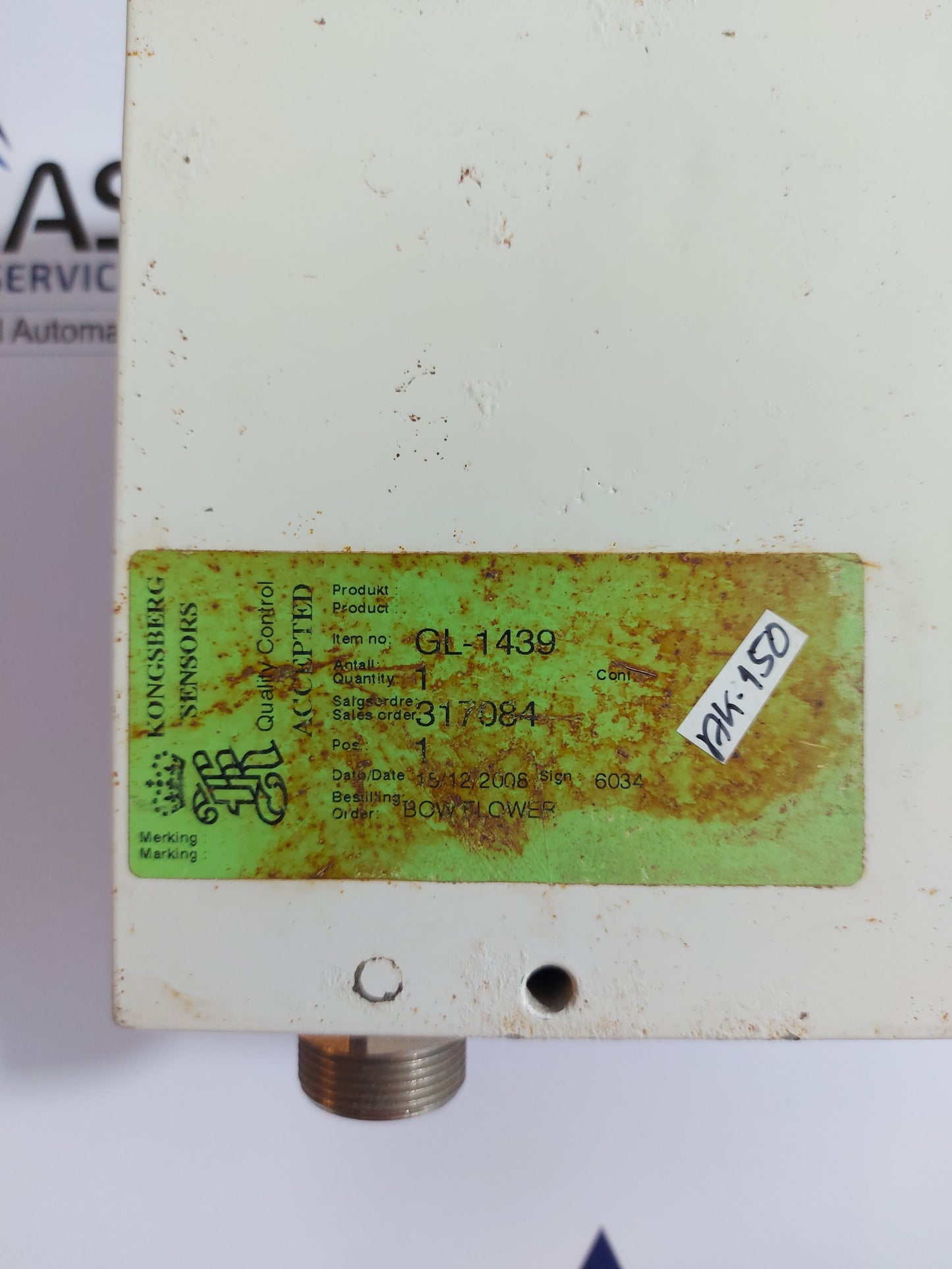 KONGSBERG GL-1439 SENSOREX INCLINOMETER