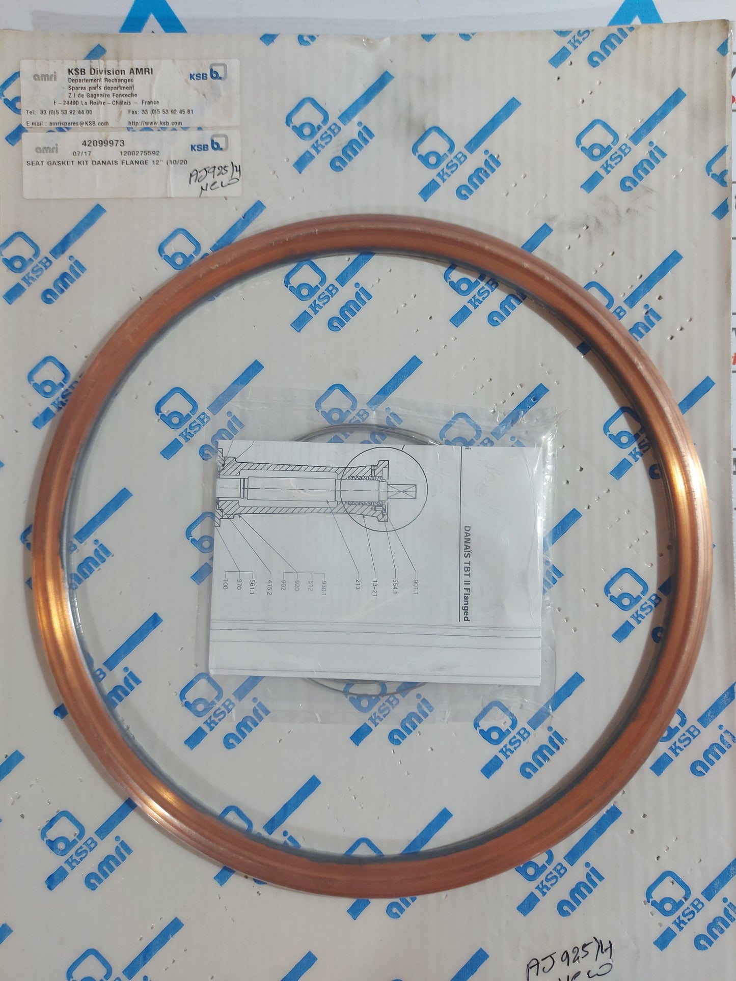 KSB AMRI 42099973 SEAT GASKET KIT DANAIS FLANGE 12" (10/20)