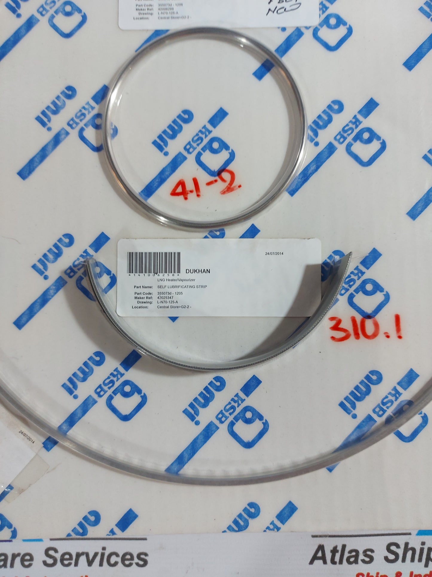 KSB AMRI LNG HEATER/VAPOURIZER SELF LUBRIFICATING STRIP KIT