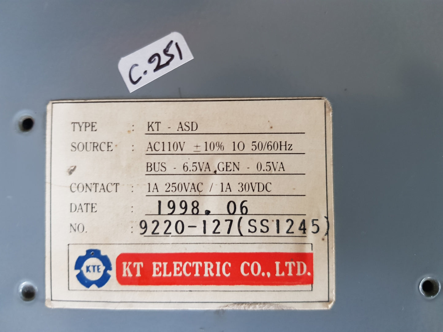 KT ELECTRIC KT-ASD AUTOMATIC SYNCHRONIZING DEVICE