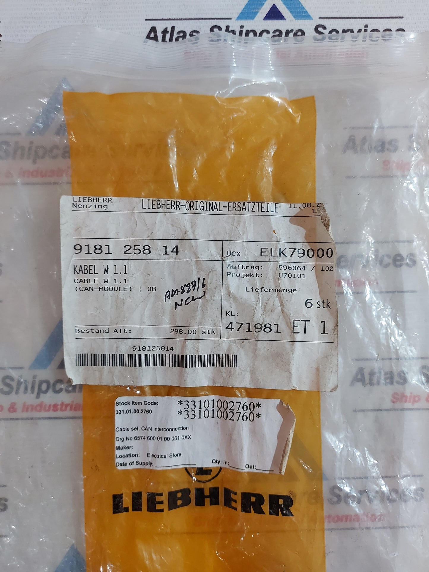 LIEBHERR 9181 258 14 CABLE W 1.1