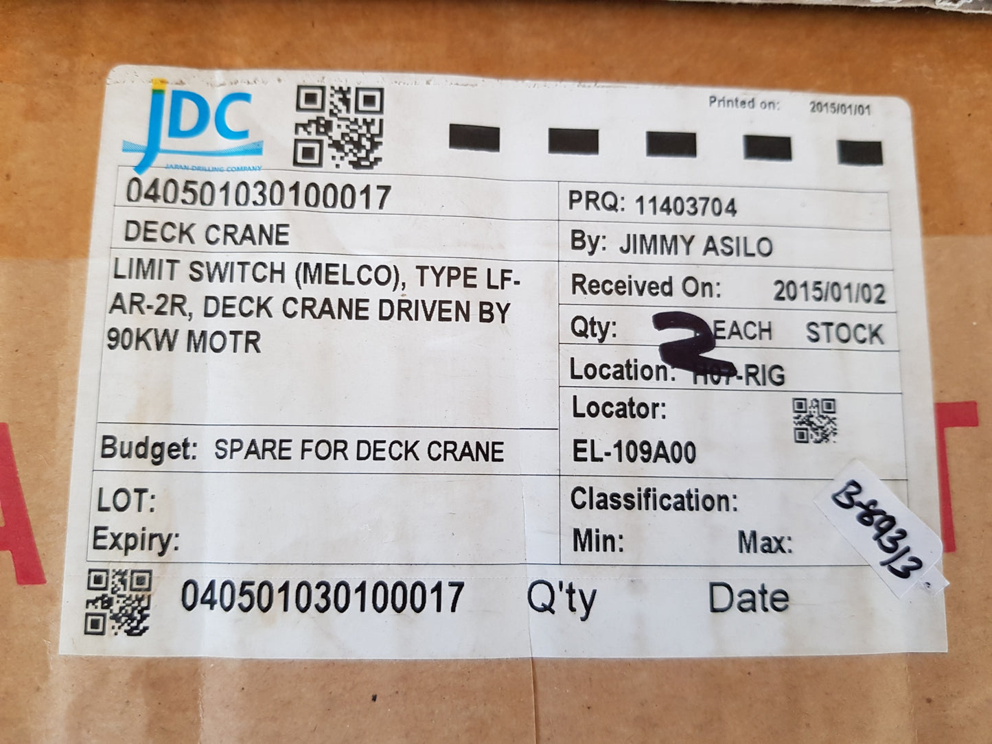 MITSUBISHI LF-AR-2R LIMIT SWITCH