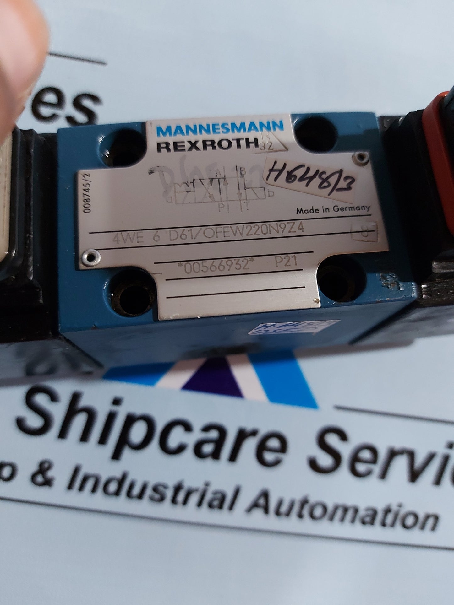 MANNESHMANN REXROTH 4WE 6 D61/OFEW220N9Z4 DIRECTIONAL CONTROL VALVE H648