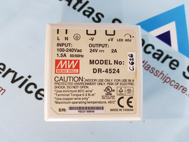 MEAN WELL DR-4524 AC TO DC DIN-RAIL POWER SUPPLY