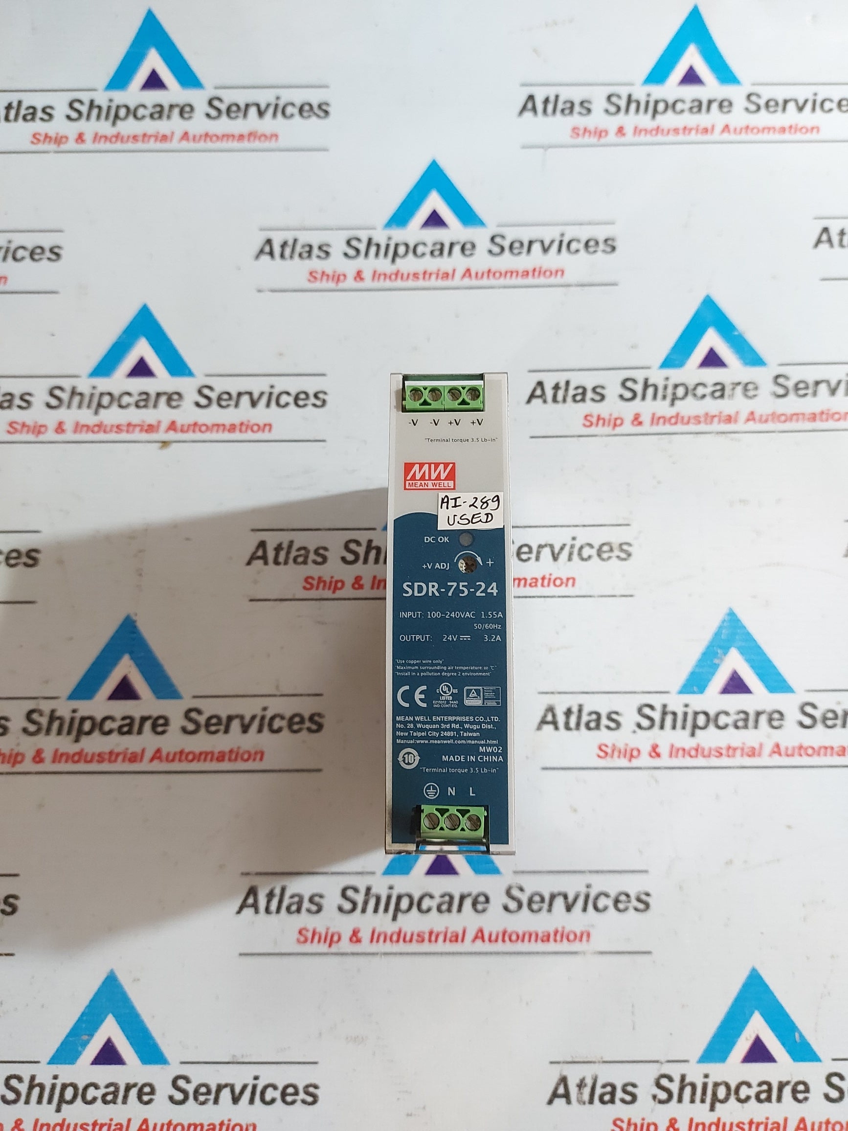 MEAN WELL SDR-75-24 DIN RAIL POWER SUPPLY – Atlas Shipcare Services
