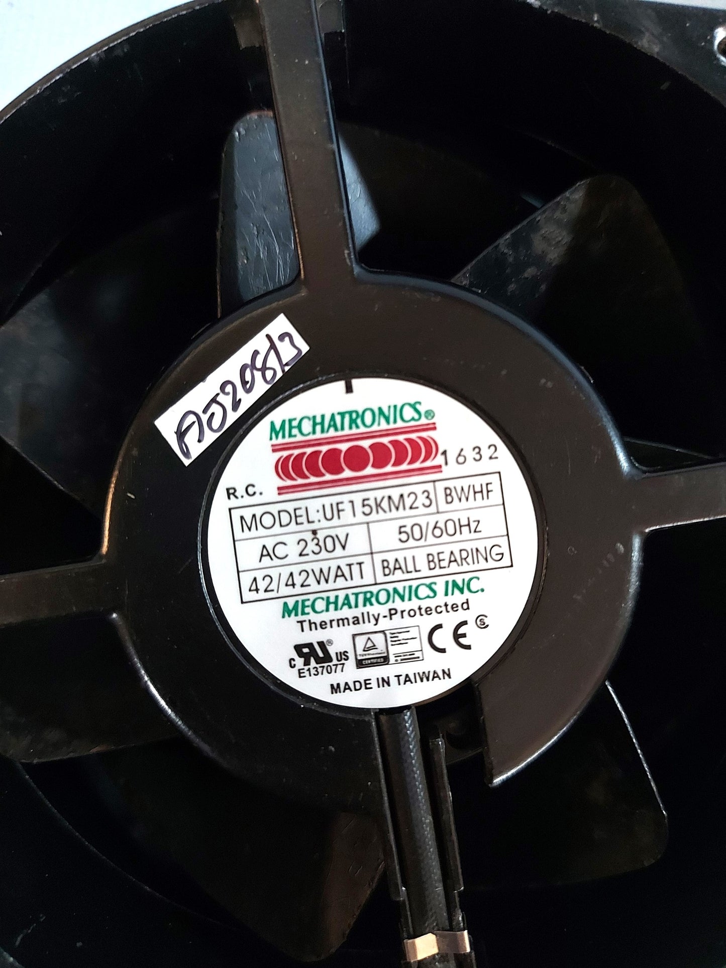 MECHATRONICS UF15KM23 BWHF AXIAL FAN AC230V 50/60Hz