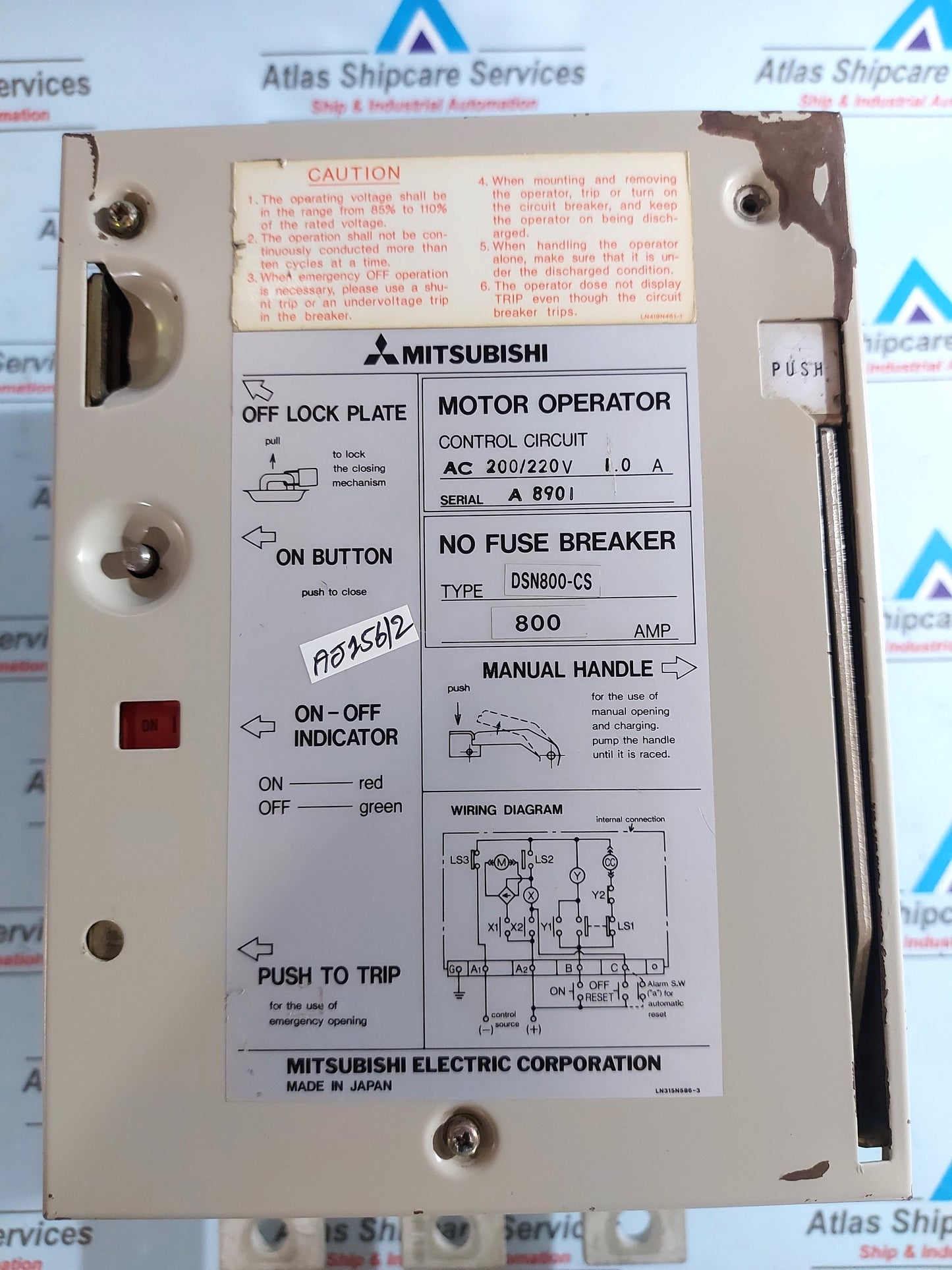 MITSUBISHI DSN800-CS NO-FUSE BREAKER 3P 800 AMP