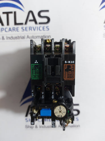 MITSUBISHI S-K10 MAGNETIC CONTACTOR WITH TH-K12AB THERMAL OVERLOAD RELAY MODULE