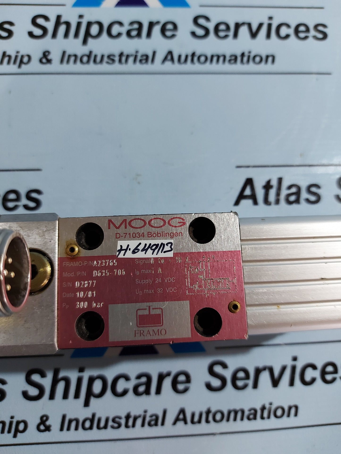 MOOG MOD.PD635-706 FRAMO-PA23765 SERVO VALVE H649
