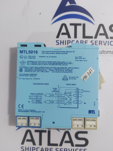 MTL MTL5016 TWO-CHANNEL SWITCH/PROXIMITY DETECTOR INTERFACE