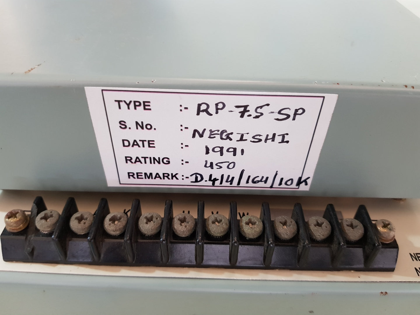 NEGISHI SEISAKUSHO RP-7.5-SP AUTOMATIC VOLTAGE REGULATOR