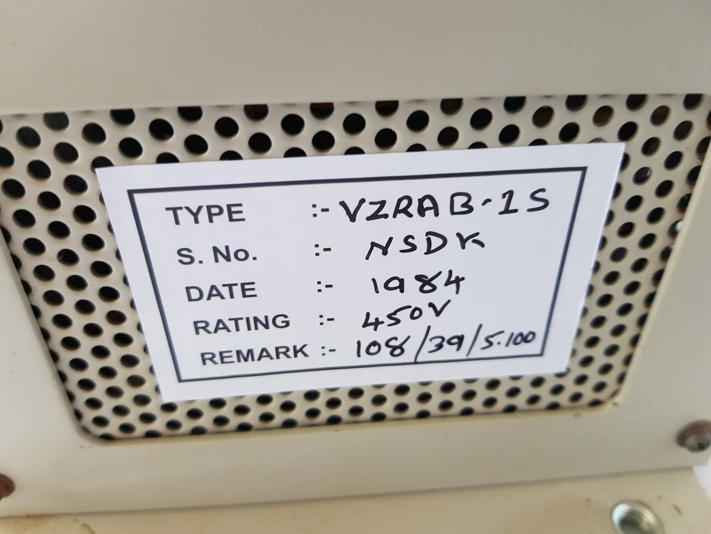 NISHISHIBA VZRAB-1S AUTOMATIC VOLTAGE REGULATOR