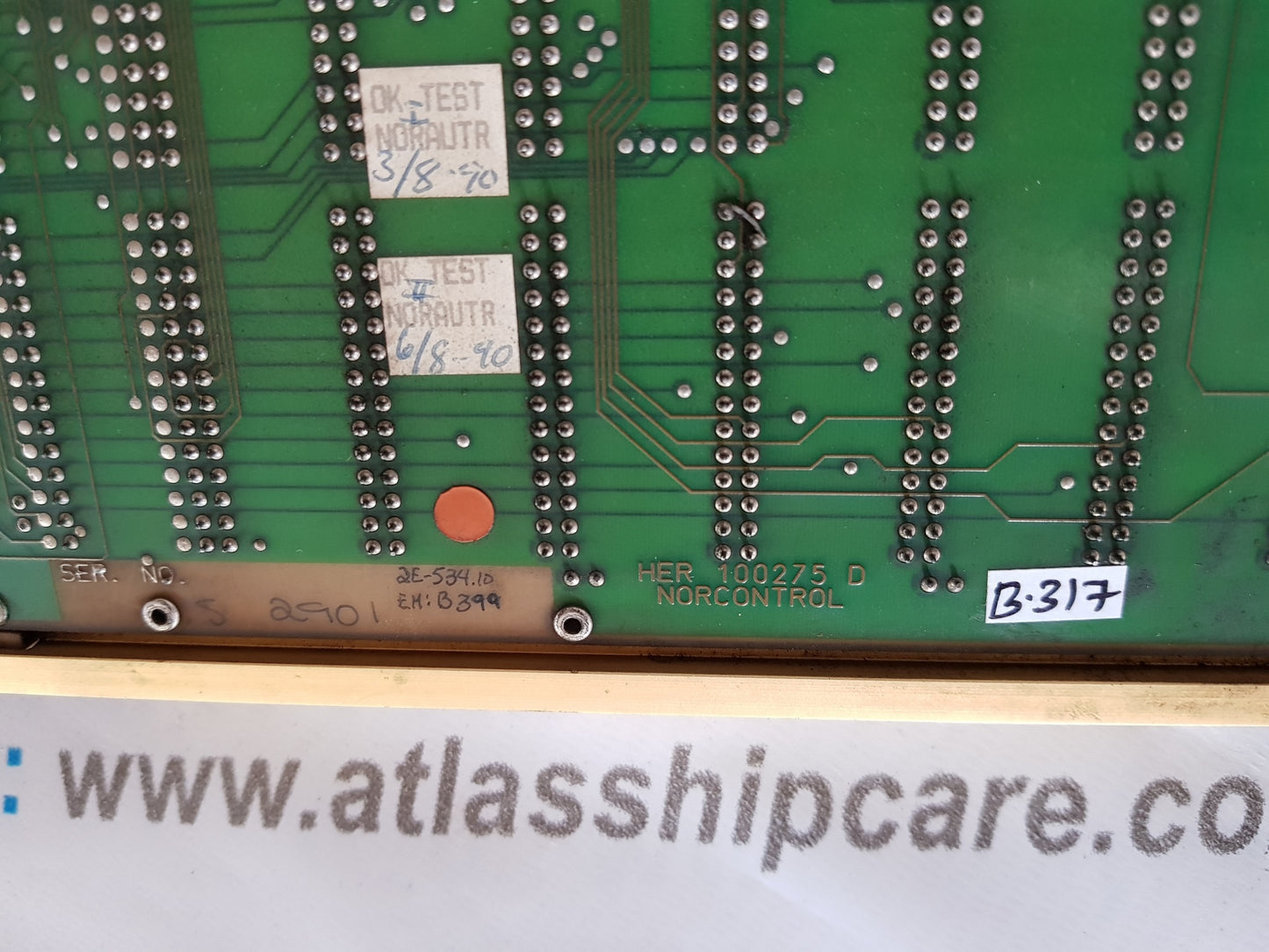 NORCONTROL AUTOMATION HER 100275 D 2E-534 PROCCESSOR CARD