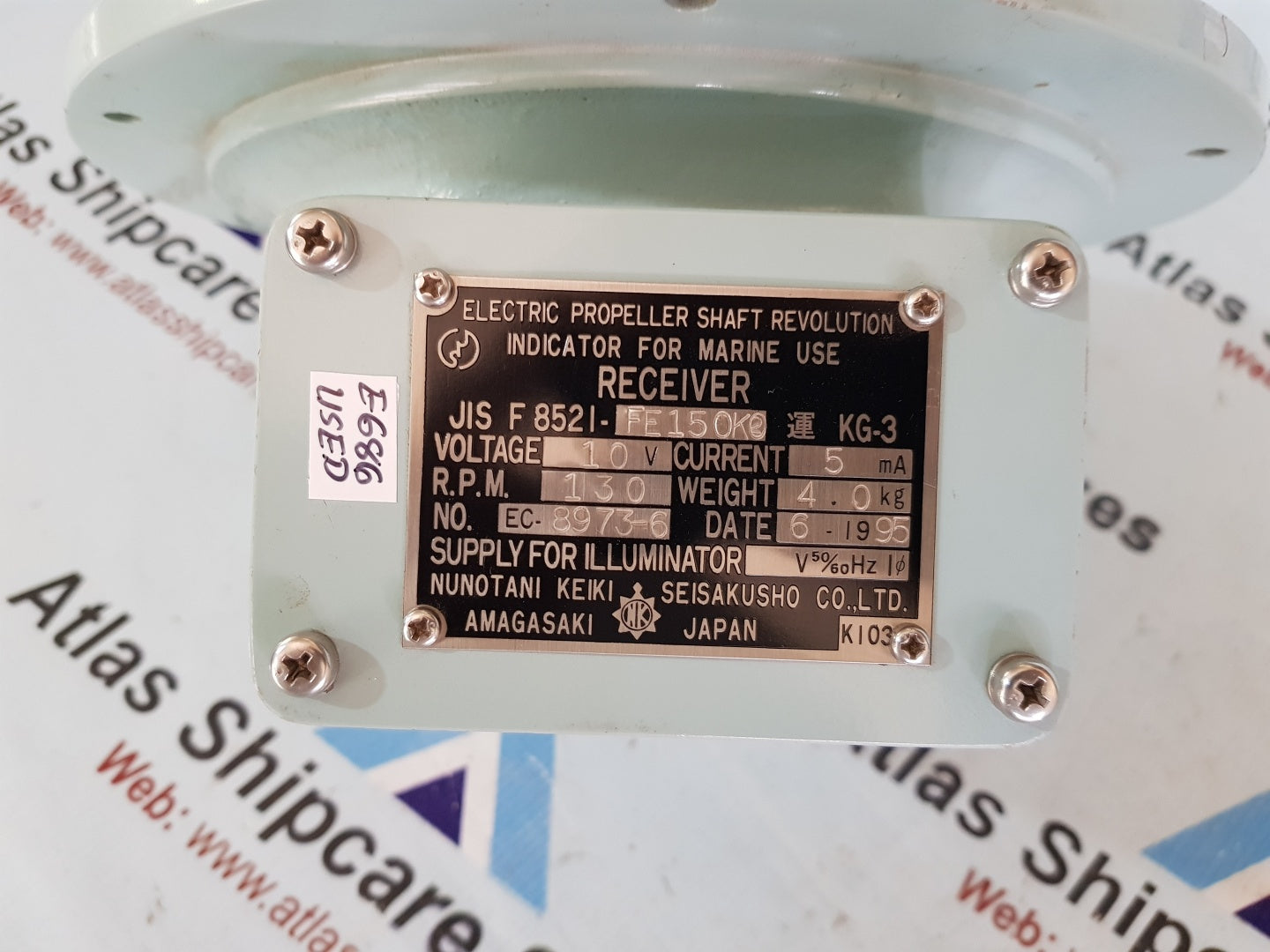 Nunotani Keiki JIS F 8521-FE 150K Electric Propeller Shaft Revolution Indicator
