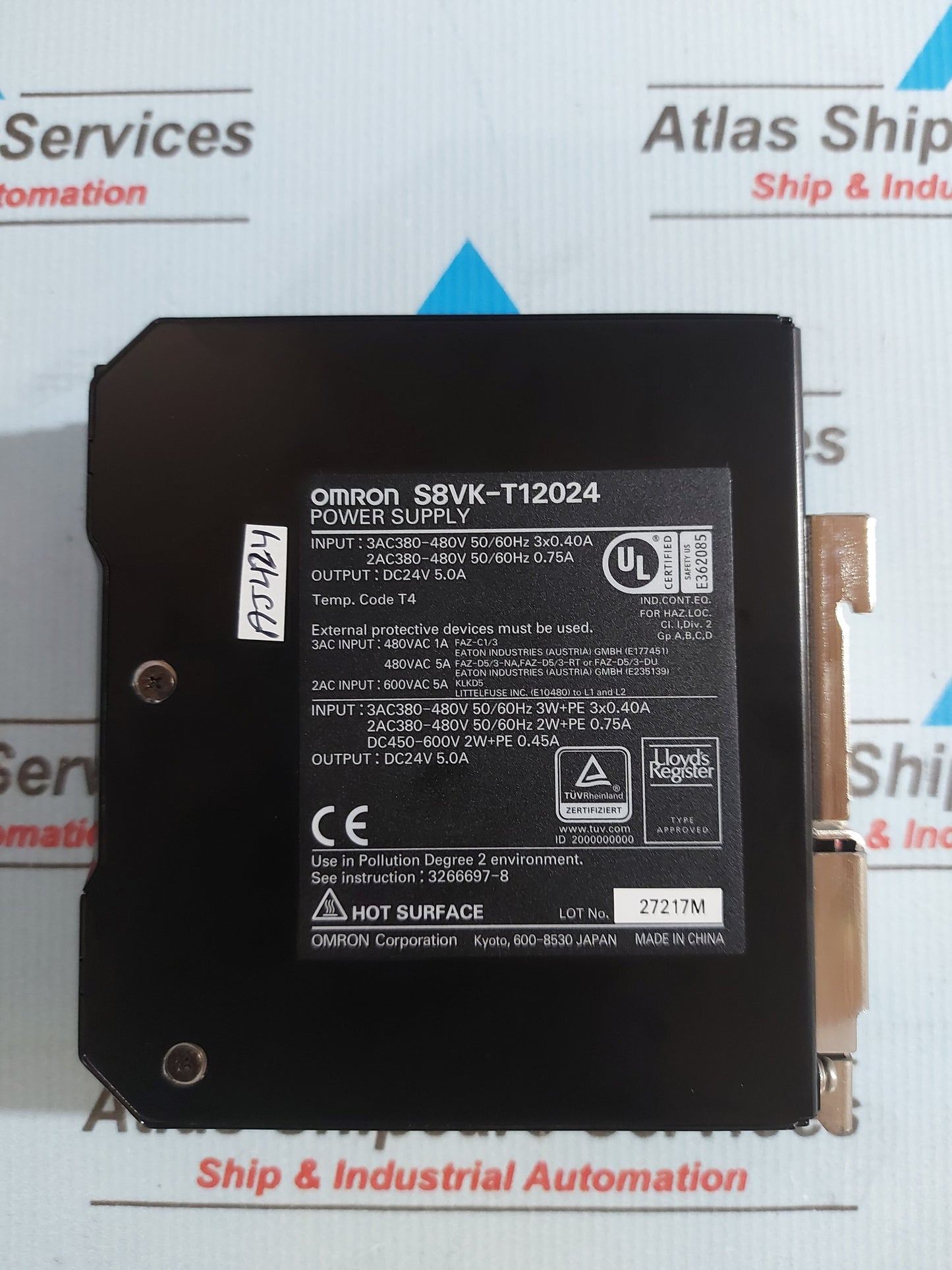 OMRON S8VK-T12024 POWER SUPPLY DC24V 5.0A