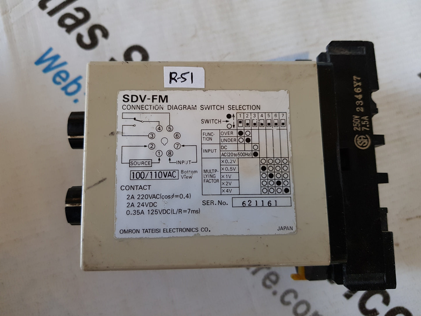 OMRON SDV-FM6 CONNECTION DIAGRAM SWICTH SELECTION