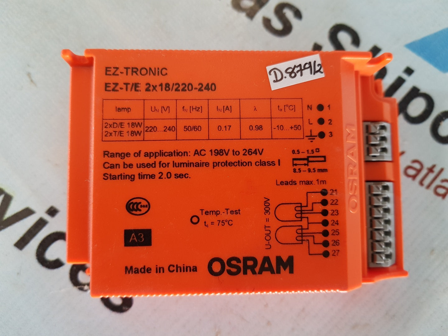 OSRAM EZ-TRONIC EZ-T/E 2X18/220-240 ELECTRONIC BALLAST
