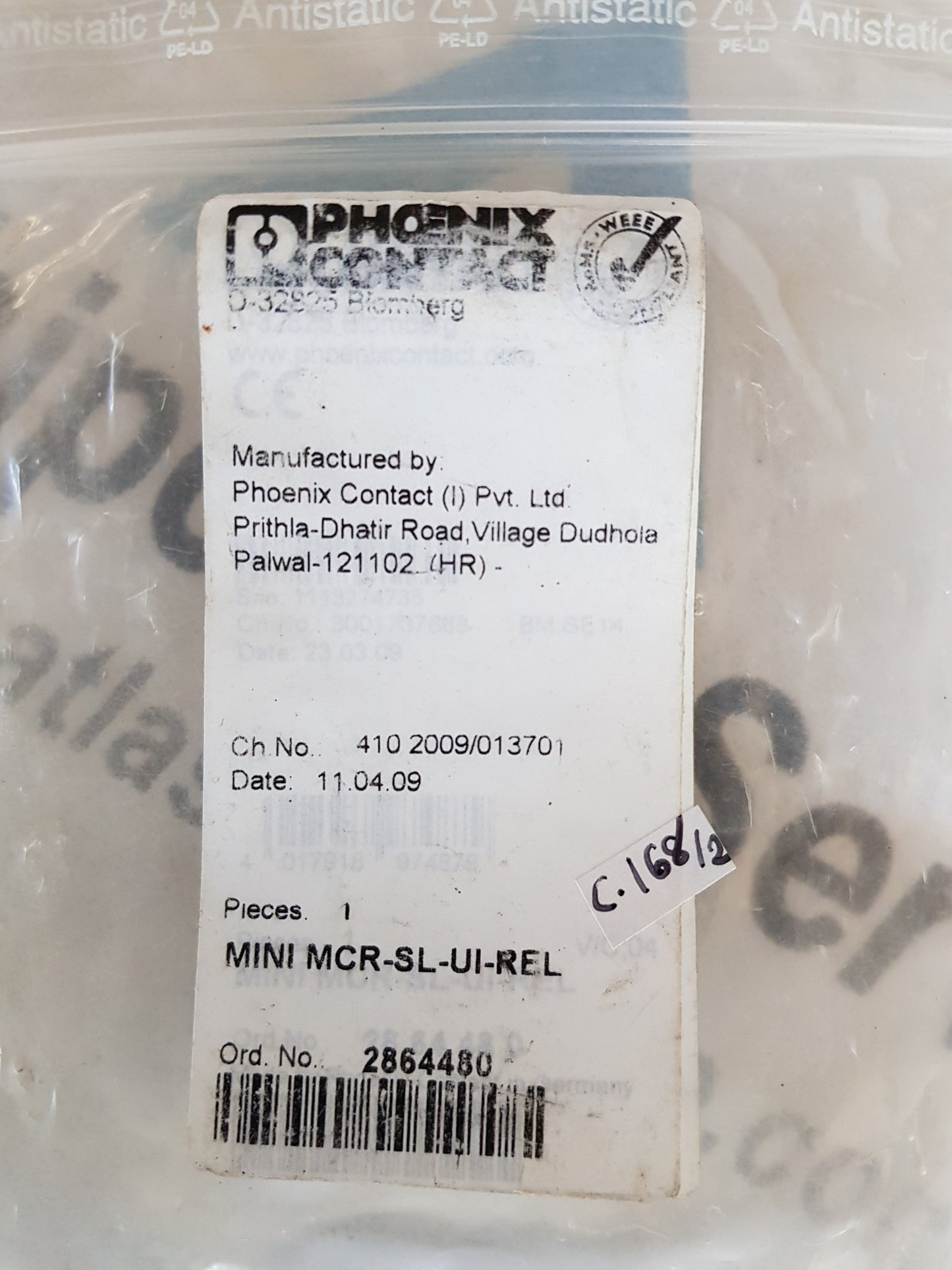 PHOENIX CONTACT MINI MCR-SL-UI-REL THRESHOLD VALUE SWITCH