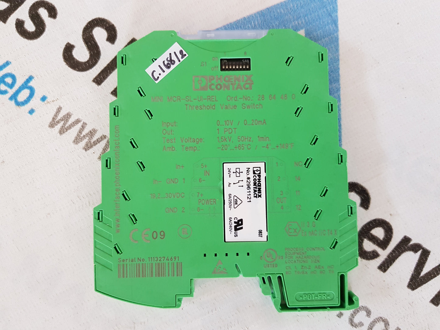 PHOENIX CONTACT MINI MCR-SL-UI-REL THRESHOLD VALUE SWITCH