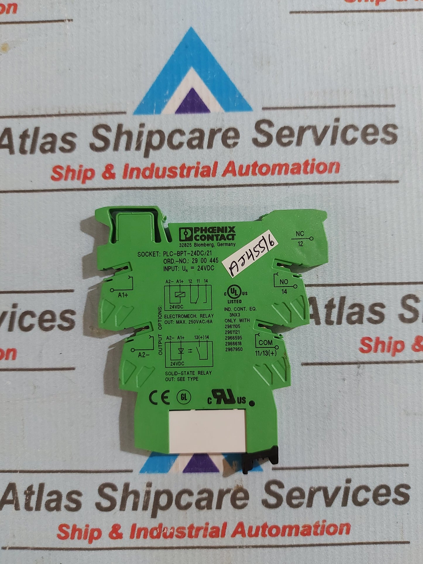 PHOENIX CONTACT PLC-BPT-24DC/21 RELAY BASE WITH RELAY 2961105
