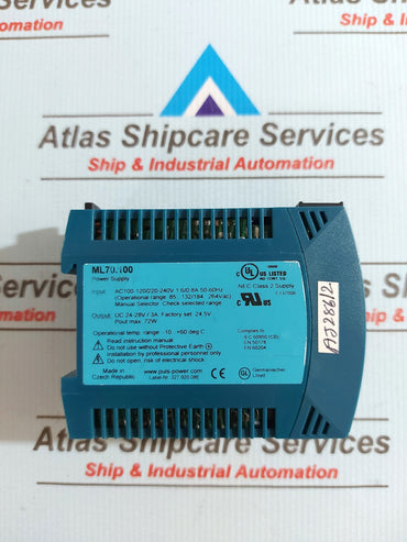 PULS ML70.100 POWER SUPPLY DC24-28V 3A 24.5V