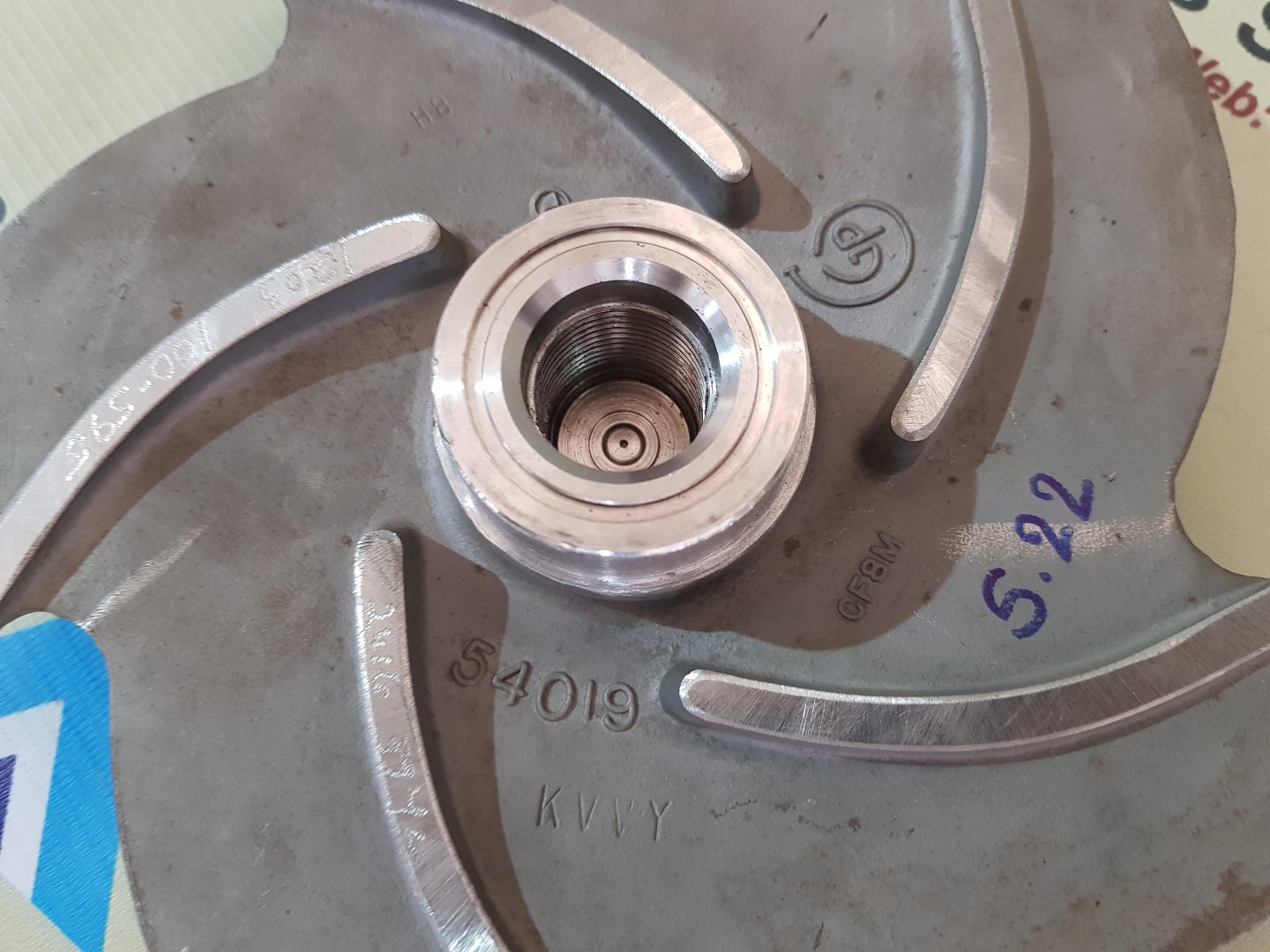 PUMP IMPELLER CAST STAINLESS STEEL 54019
