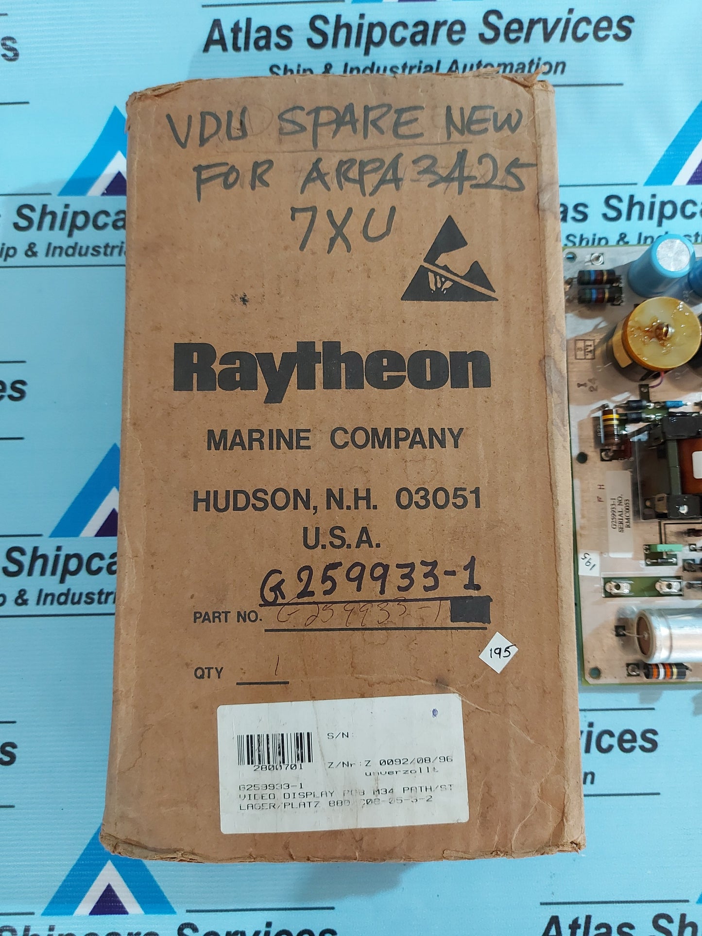 RAYTHEON G259933-1 VIDEO DISPLAY PCB CARD