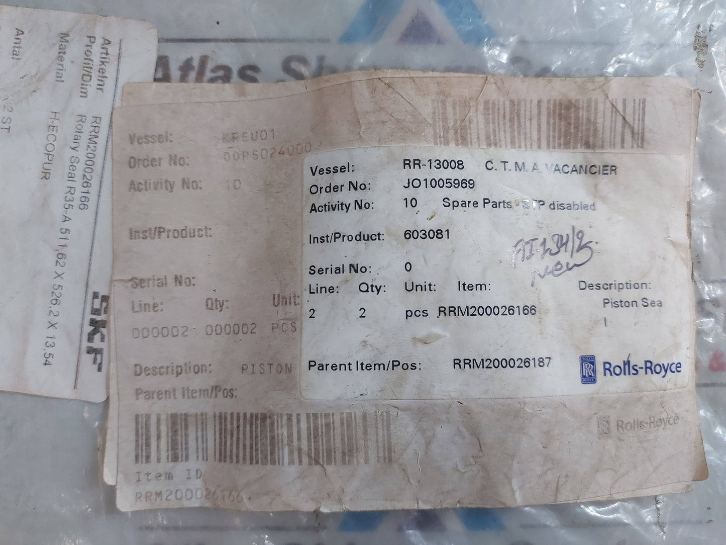 ROLLS-ROYCE RR-13008 C.T.M.A. VACANCIER PISTON SEAL