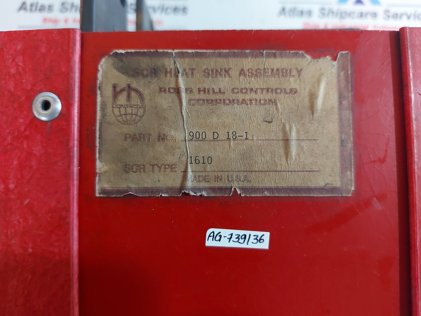 ROSS HILL CONTROLS 900 D 18-1 SCR HEAT SINK ASSEMBLY AG739