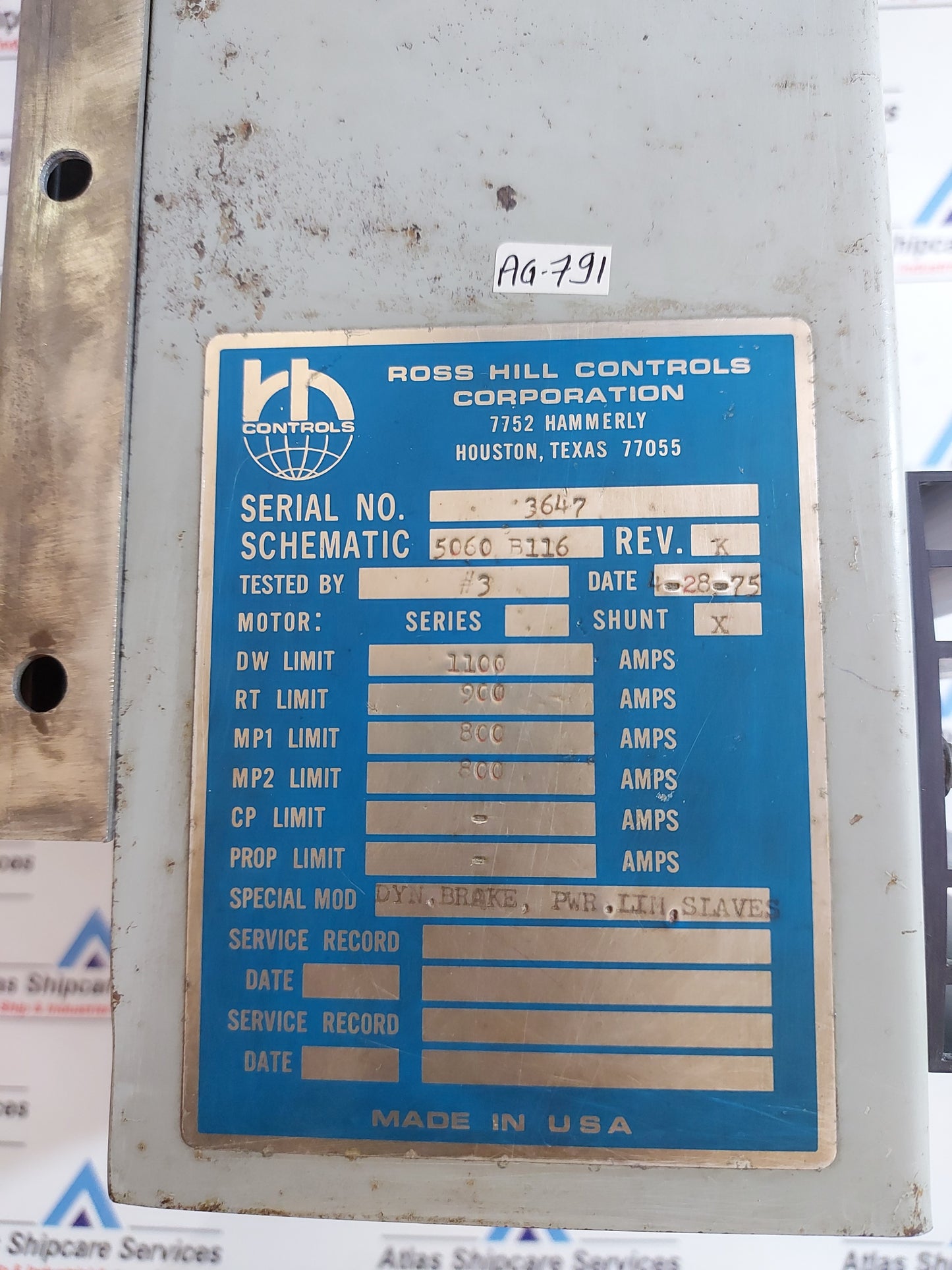 ROSS HILL 5060 B116 DC CONTROL MODULE