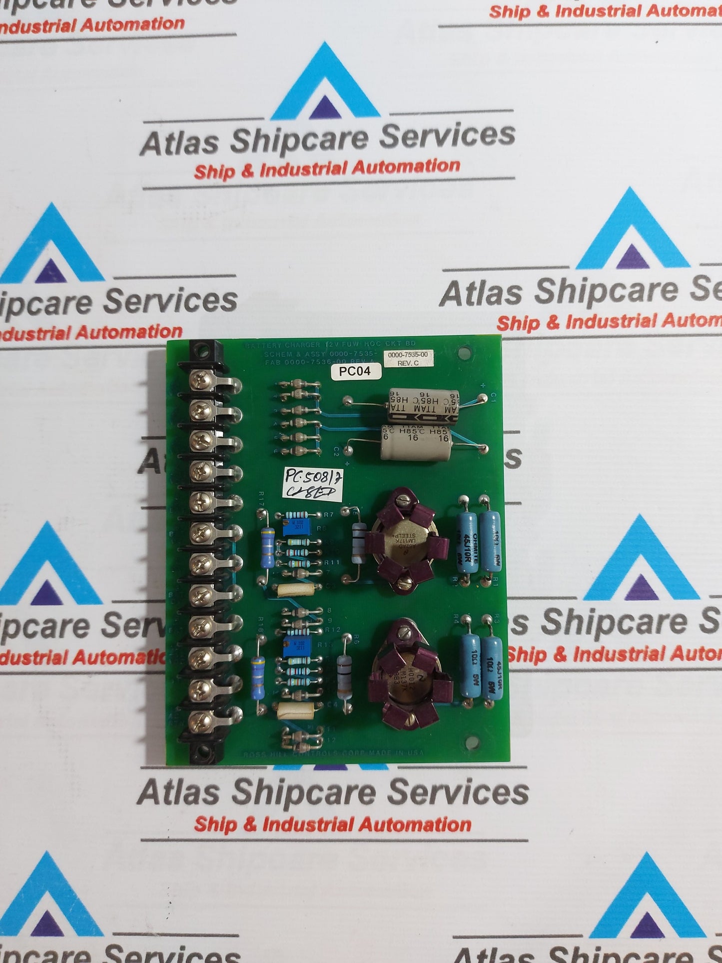 ROSS HILL CONTROLS 0000-7535 BATTERY CHARGER 12V FUW HOC CIRCUIT BOARD