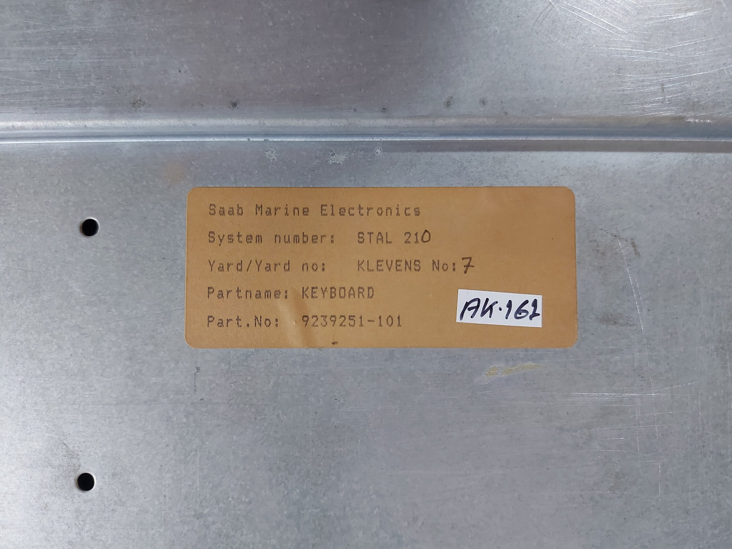 SAAB MARINE ELECTRONICS 9239251-101 KEYBOARD