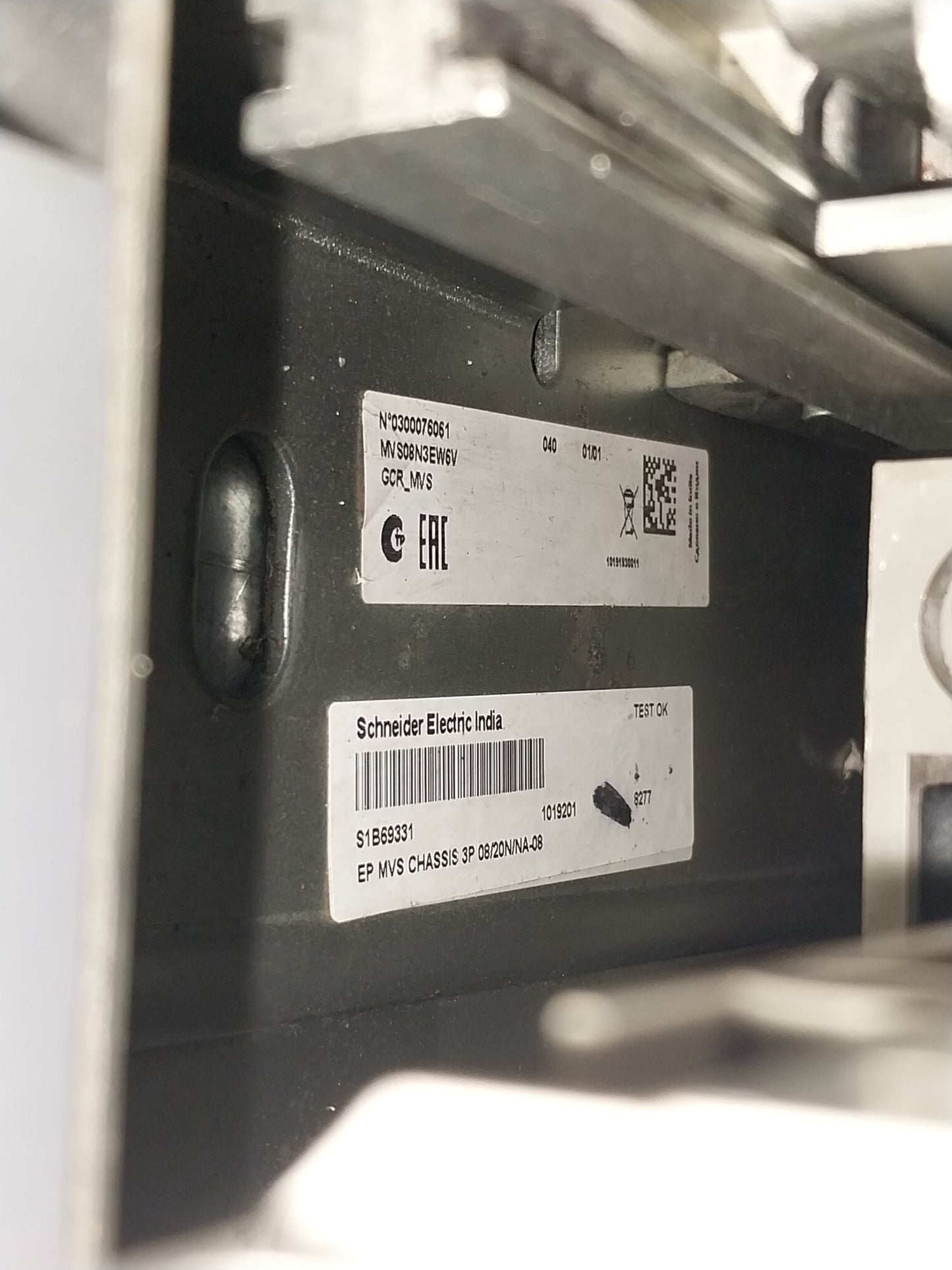 SCHNEIDER ELECTRIC EASYPACT MVS08N CIRCUIT BREAKER 800A 1000V 12kV