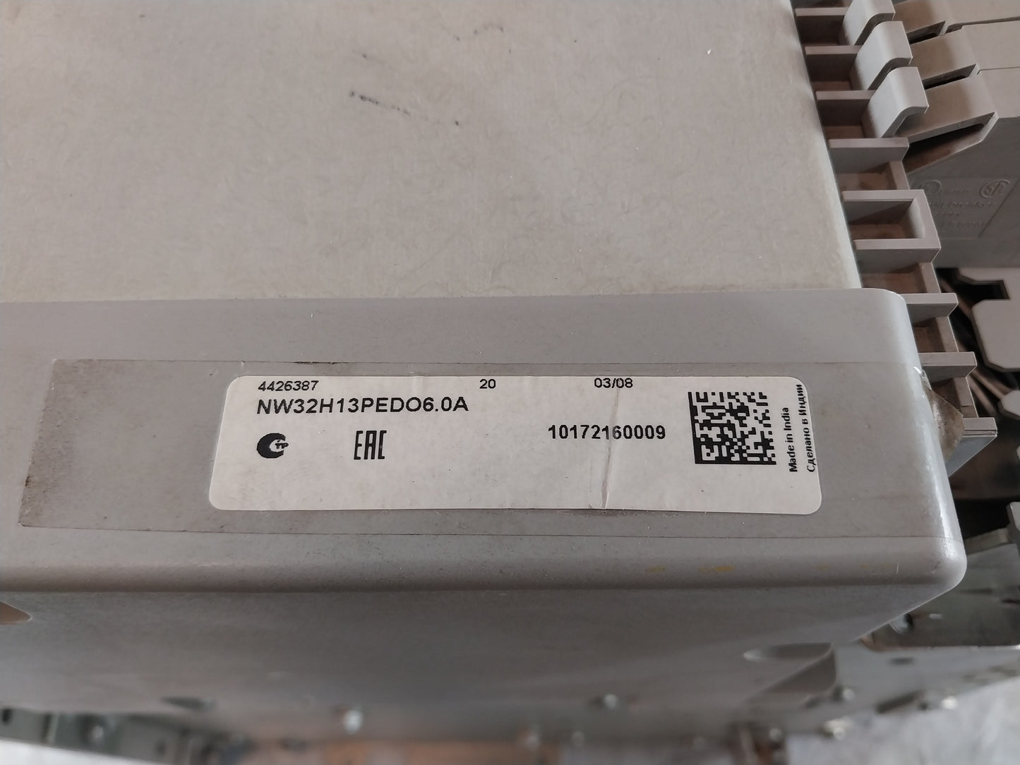 SCHNEIDER ELECTRIC NW20 H1 MASTERPACT CIRCUIT BREAKER 2000A 3 POLE