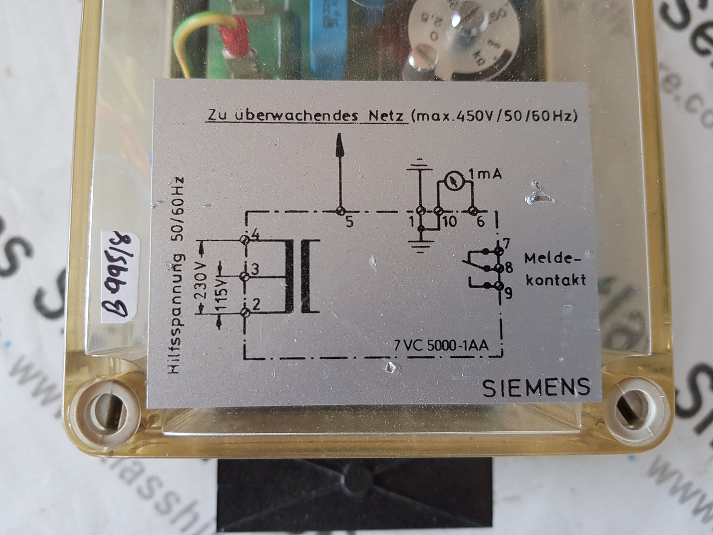 SIEMENS 7VC5000-1AA EARTH LEAKAGE MONITOR